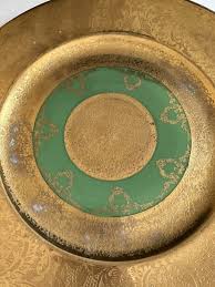 2 Hutschenreuther Selb Bavaria Crown Lion Green Band Gold Encrust Dinner Plates | eBay