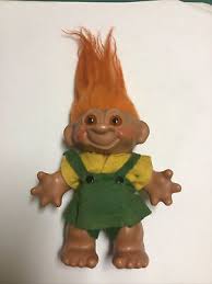 VTG 60s THOMAS DAM Girl TROLL DOLL BANK DENMARK 7" Orange Hair | eBay
