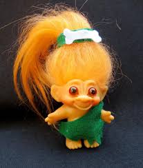 Vintage 2 1/2" 1960's Dam Troll Doll Orange Hair Caveman Outfit | #1759857587