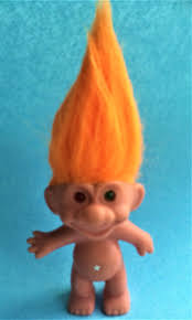 Troll Doll Orange Hair Light Up Green & Red Eyes White Star Belly Button 4” | eBay