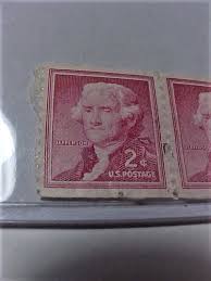 Two Attached Thomas Jefferson US 2c Postage Stamps, in Super Nice Unused Condition 1954-1959. - Etsy