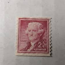 Thomas Jefferson 2cent Antique Postage Stamp- Red, Unused | eBay