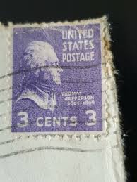 RARE Thomas JEFFERSON Postage PURPLE 3 Cent STAMP (1945-1947) Scott #807 | eBay