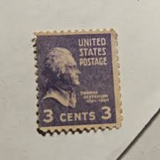 Rare Mint 1938 Violet Thomas Jefferson 3 Cent Postage Stamp Hinge Print Error | eBay