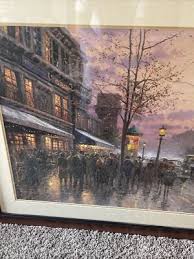 1999 Thomas Kinkade Boulevard Lights Park West Gallery Proof ...