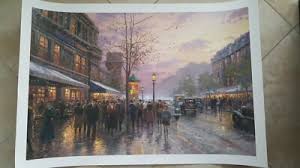 Thomas Kinkade 2006 BOULEVARD LIGHTS PARIS 24X36 | eBay