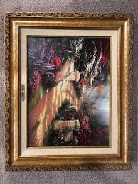 THOMAS KINKADE SPRING GATE CANVAS PRINT W/ FRAME & CERT OF ...