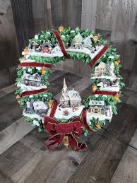 Thomas Kinkade Lighted Christmas Village Wreath Hamilton Collection Ltd Edition | eBay