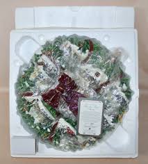 Thomas Kinkade ~ Christmas Village Pre-Lit Wreath ~ LE COA 2005 #B3068 IOP | eBay Australia