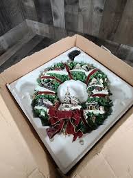 Thomas Kinkade Lighted Christmas Village Wreath Hamilton Collection Ltd Edition | eBay