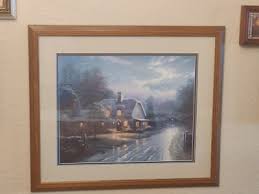 Thomas Kinkade Lithograph, Moonlight Lane I 16" X 20" Framed Signed | eBay