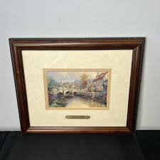 Vintage Thomas Kinkade Cobblestone Brooke Matted Print ...