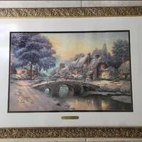 Thomas Kinkade Cobblestone Christmas 29" x | Mercari