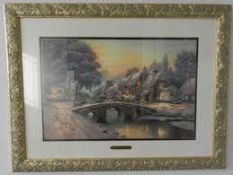 Thomas Kinkade "Cobblestone Christmas" 13" X 20" SN Paper ...