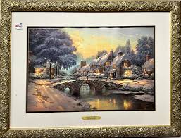 Lot - (1) Thomas Kinkade Cobblestone Christmas - Cobblestone ...