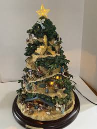 Thomas Kinkade Lighted Nativity Tree Glory to the New Born ...