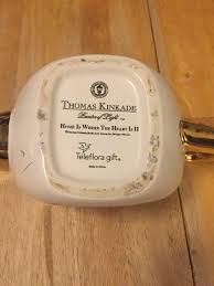 Thomas Kinkade Teapot Home Is Where The Heart Is Tea Pot Gold Trim 6" | eBay