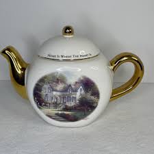 Vintage Thomas Kincade Porcelain Tea Pot Teleflora Gift Home ...