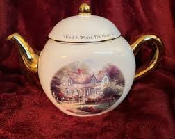 Thomas Kinkade Home is Where the Heart is Teapot - Etsy