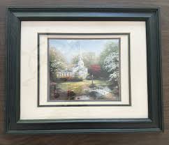Thomas Kinkade Hometown Chapel Triple matted framed art ...