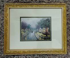 Thomas Kinkade "Rainy Evening Street View" Framed Matte Print 11 1/4" X 9 1/4" | eBay