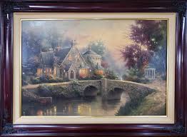 Lamplight Manor Signed Thomas Kinkade 24x36 Canvas Hand ...