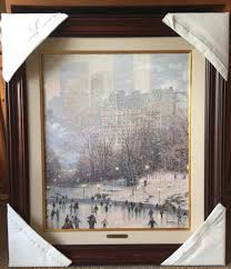 THOMAS KINKADE SKATING IN THE PARK! Very Rare Canvas 24x20 in Mint Condition!! | #1847801775