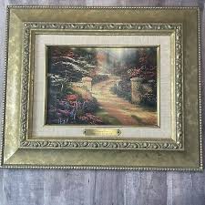 Spring Gate Canvas Painting Print by Thomas Kinkade in 12x10 Gold Frame with COA | eBay