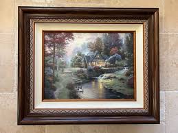 THOMAS KINKADE - STILLWATER COTTAGE S/N 18" x 24" HAND EMBELLISED GICLEE CNVS | eBay