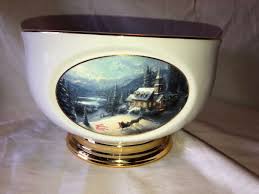 Thomas Kinkade Flower Bowl Sunday Evening Sleigh ...