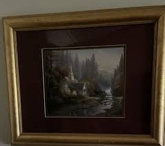 Thomas Kinkade The Forest Chapel Burnished Gold Frame 14x17 ...