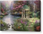 Garden Of Prayer #1 Canvas Print by Thomas Kinkade - Thomas Kinkade