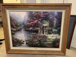 Thomas Kinkade “The Garden of Prayer” on Framed Canvas 30 ...