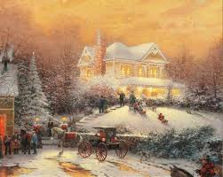 Thomas Kinkade ~ Victorian Christmas II SN Canvas COA | eBay