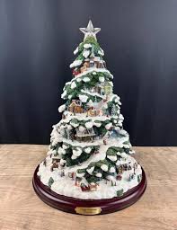 Thomas Kinkade Village Christmas Illuminated Tree 15" 2004 ...