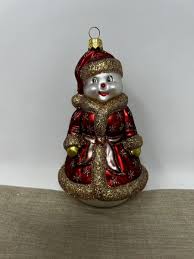 Art Studio Glass Large Snowman Red Robe Christmas Holiday ...