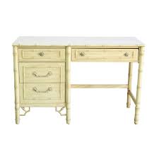 Vintage Faux Bamboo Yellow Writing Desk - AptDeco