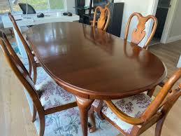 American Drew Solid Cherry Dining Room Table with Six Chairs | eBay