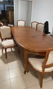 Drexel Dining Table, 2 Leaves, 6 Chairs