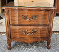 1960s Pair Thomasville Provincial Style Fruitwood Bedside ...