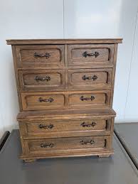 Vintage Large 7 Drawer Wooden Jewelry Chest Heavy Box Red ...