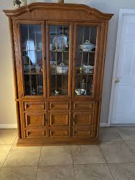 Vintage Oak China Cabinet, Made In USA, 1977 or 1978 for ...