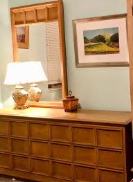 LOT 69:MCM Thomasville Lowboy Dresser & Mirror ...