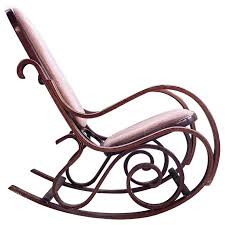 1970s Bentwood and Velour Textile No.10 Rocking Chair Attributed Michael Thonet For Sale at 1stDibs | 1970s bentwood rocker, michael rocking, bent wood rocker for sale