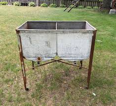 Antique Ideal Metal Double Wash Tub Basin, Laundry Kitchen Farmhouse Sink, Raised Garden Planter, Garden Decor, Yard Art - Etsy Australia