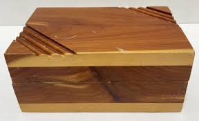 Vintage Small Cedar Jewelry Box 5.25 x 3.25 x 2.25 inches Hinged Lid | eBay