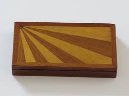 Art Deco Lidded Hardwood Box handmade with Sunburst Veneers, circa 1925 at 1stDibs | tiffany love island veneers