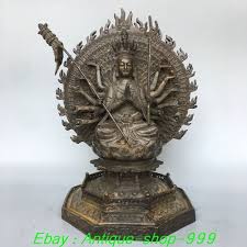 Old Tibet Bronze Gilt 1000 Arms Avalokiteshvara of Goddess ...