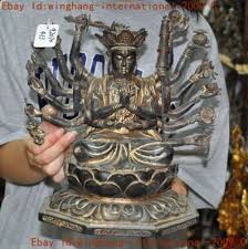 Tibet Buddhism bronze Gilt 18 arms Quasi-mentioned Bulmo ...