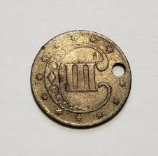 1851 3c Silver Three Cent Piece Trime - VF/XF - Holed - SKU-Y5432 | eBay